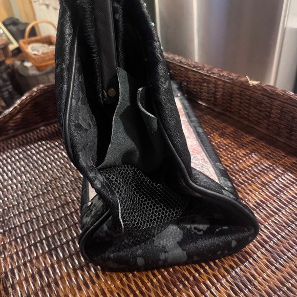 Full Grain Leather Western Artisan Bag Antler Handle Marilyn Monroe Pet Carrier - Picture 5 of 9